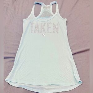 NEW Victoria's Secret "Taken" Racerback Tank Top Baby Blue Size Sm